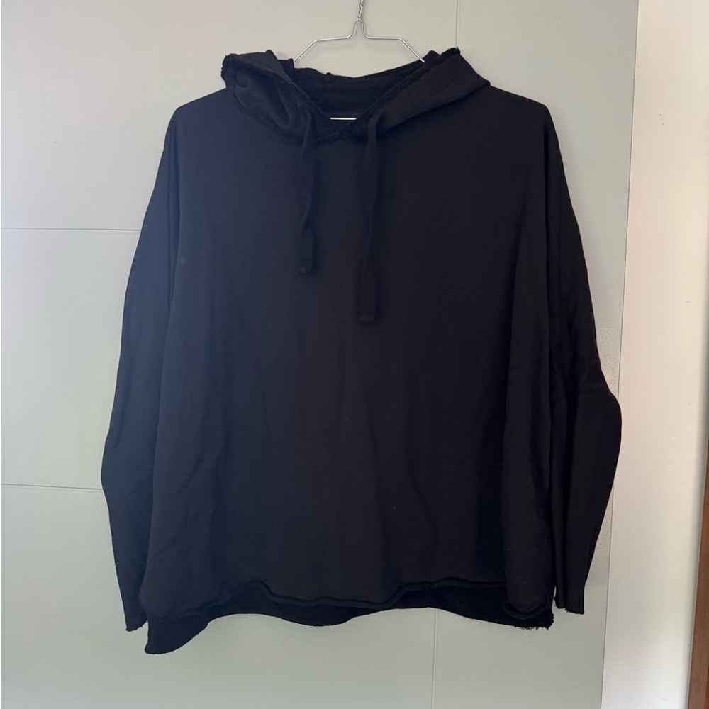 Frank & Eileen Tee Lab Hoodie Raw Edge distressed Black- M